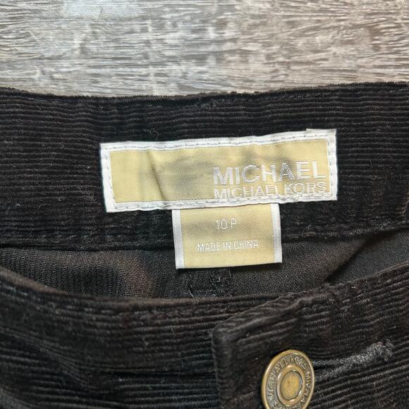 Vtg Y2K Michael Kors Black Corduroy Flare Pants Studded Pocket Low Rise 10P - Picture 6 of 9
